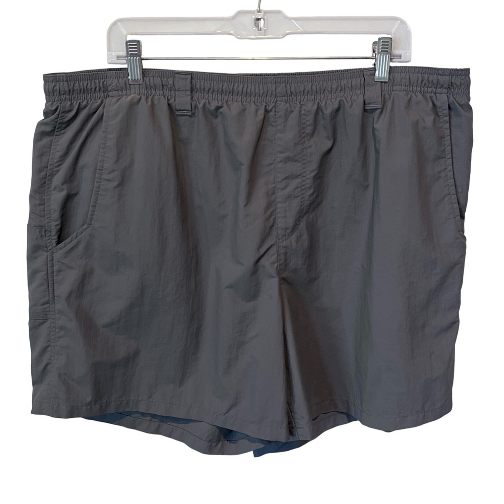 Columbia PFG Grey Performance Fishing Gear Shorts XL 6" Inseam‎ Nylon Utility